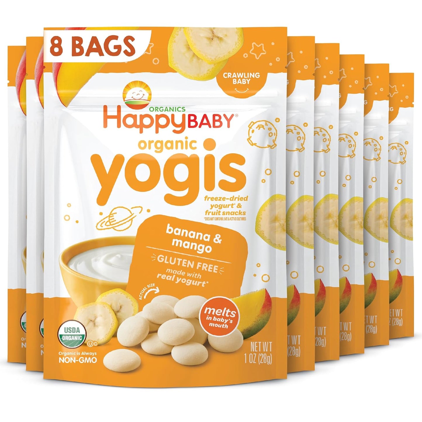 Happy Baby Yogis Freeze-Dried Yogurt & Fruit Snacks, 1 Ounce