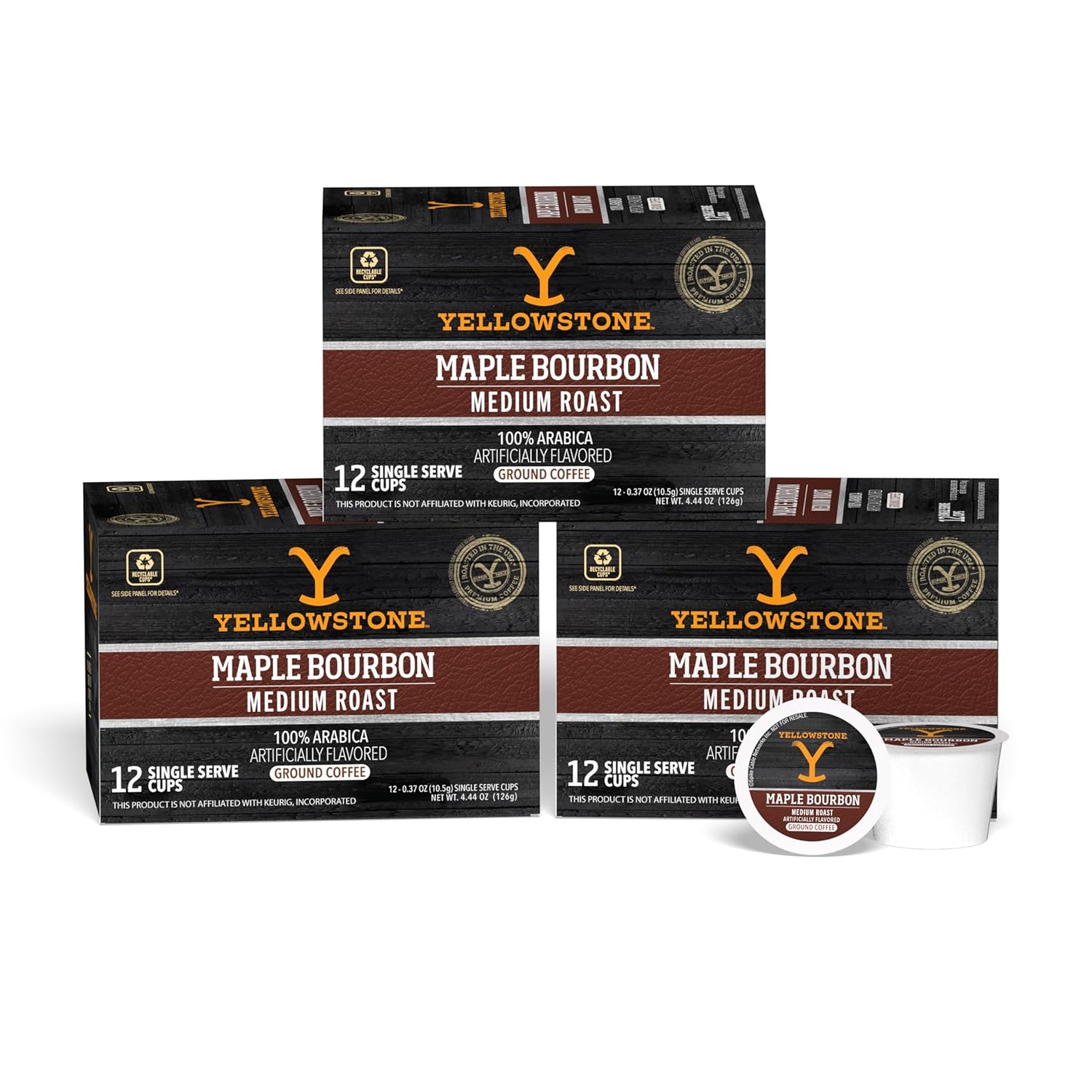 Yellowstone Maple Bourbon Medium Roast Coffee Pods for Flavor