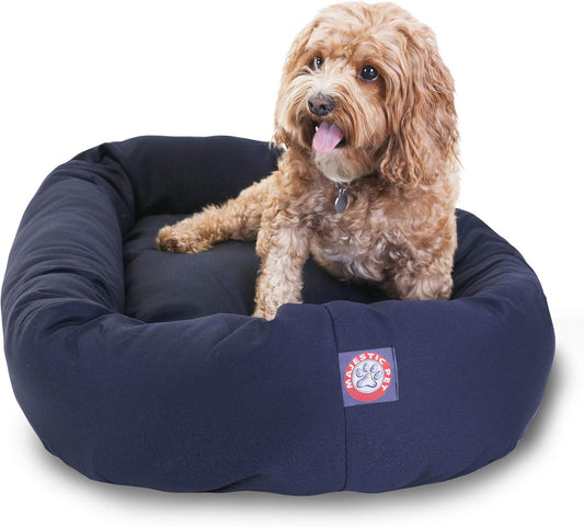 Majestic Pet 32 inch Blue Bagel Dog Bed for Ultimate Comfort