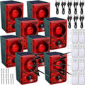 Solar Motion Sensor Alarm 8-Pack - Loud Animal Deterrent 130db