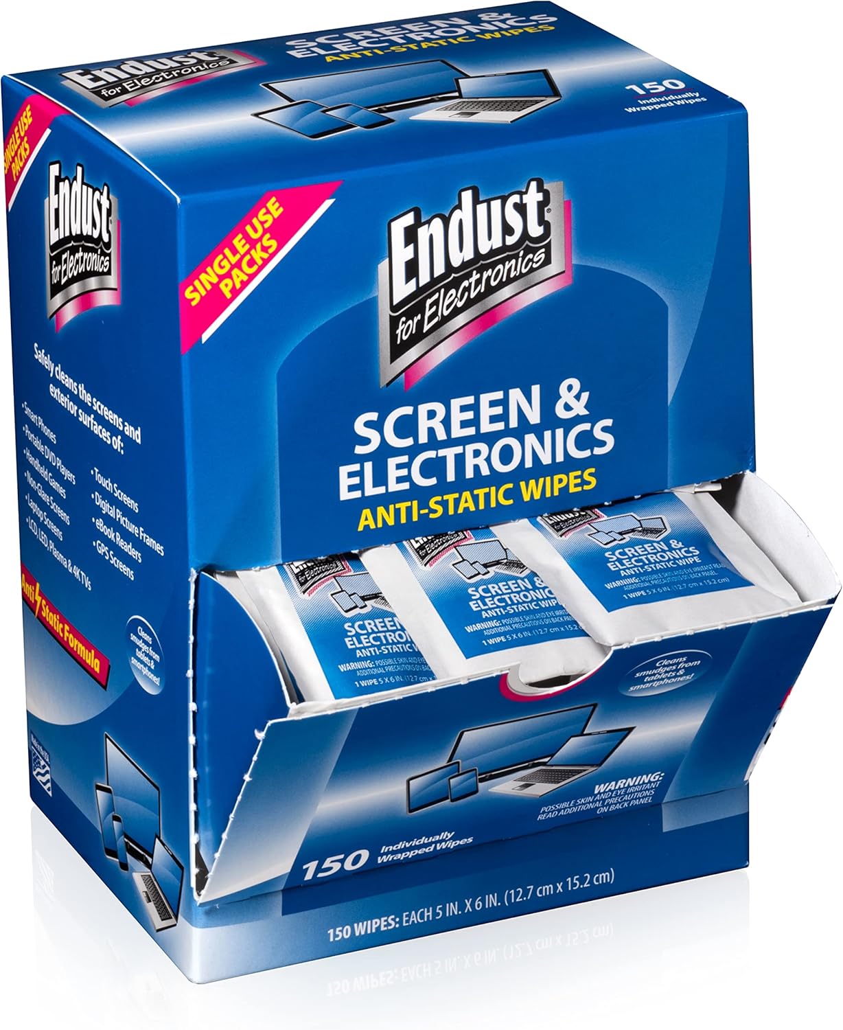 Endust Screen & Electronics Cleaning Wipes - 150 Count, Portable