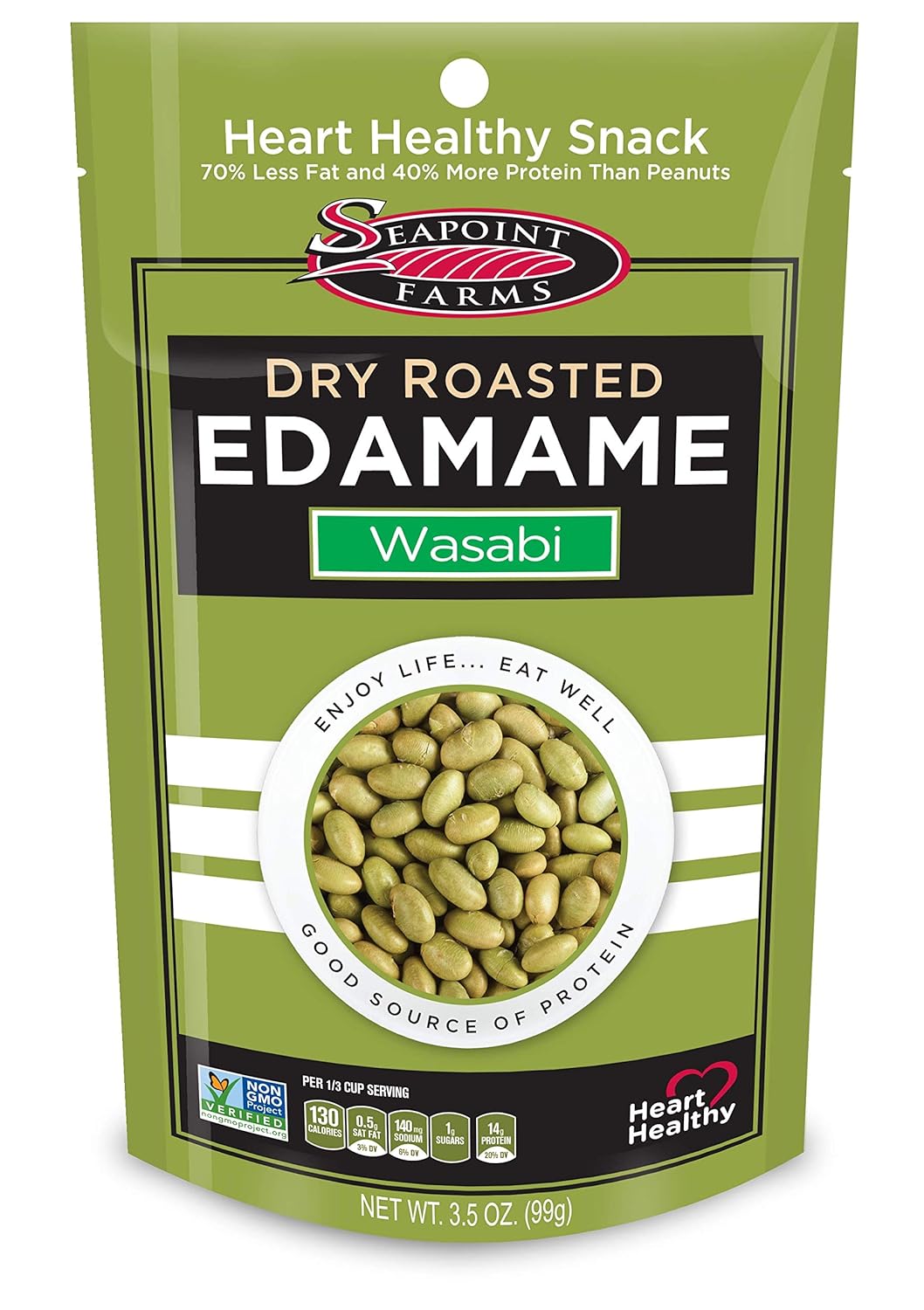 Seapoint Farms Wasabi Dry Roasted Edamame Snacks, 12-Pack