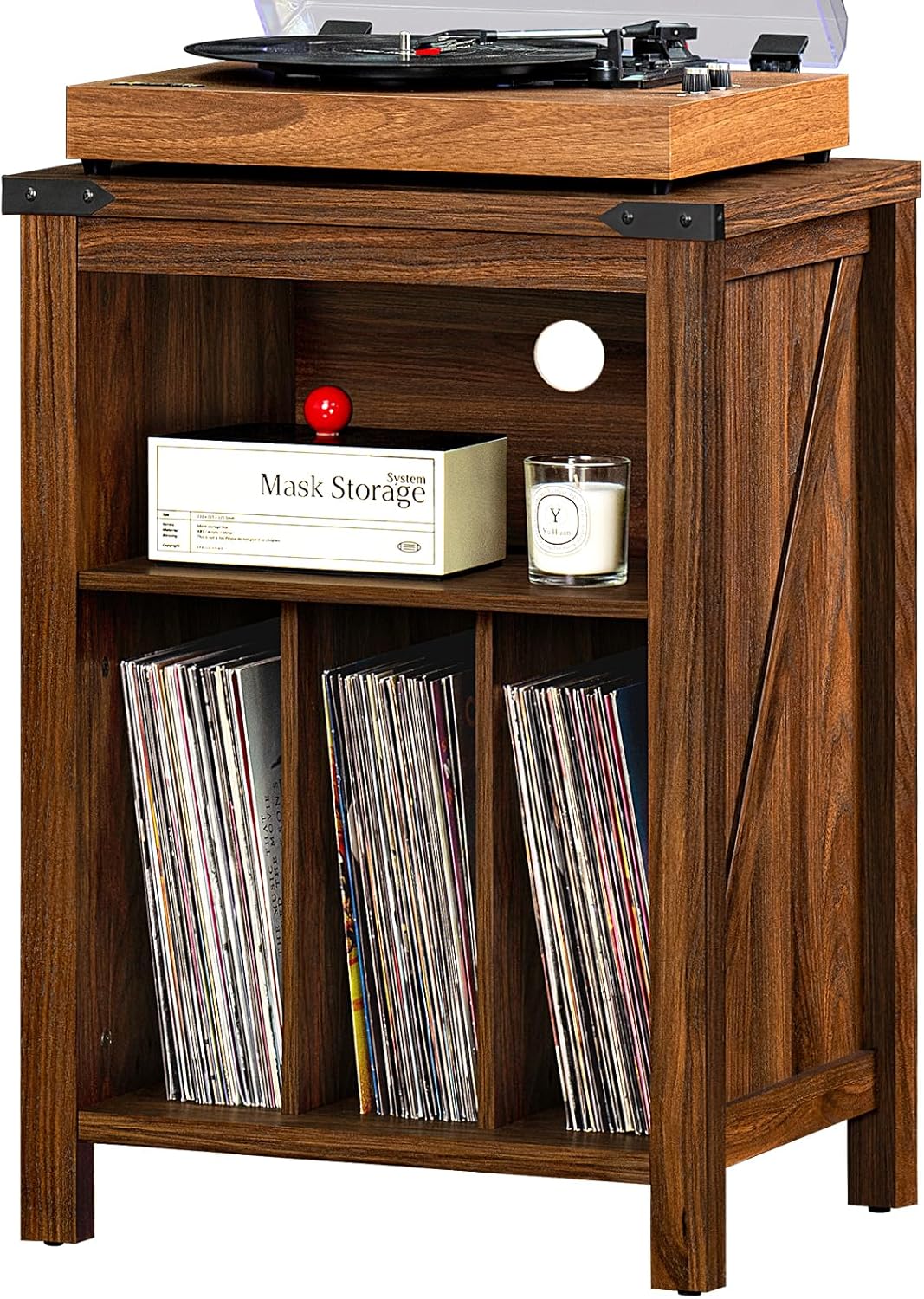 Record Player Stand with Vinyl Storage for Music Lovers