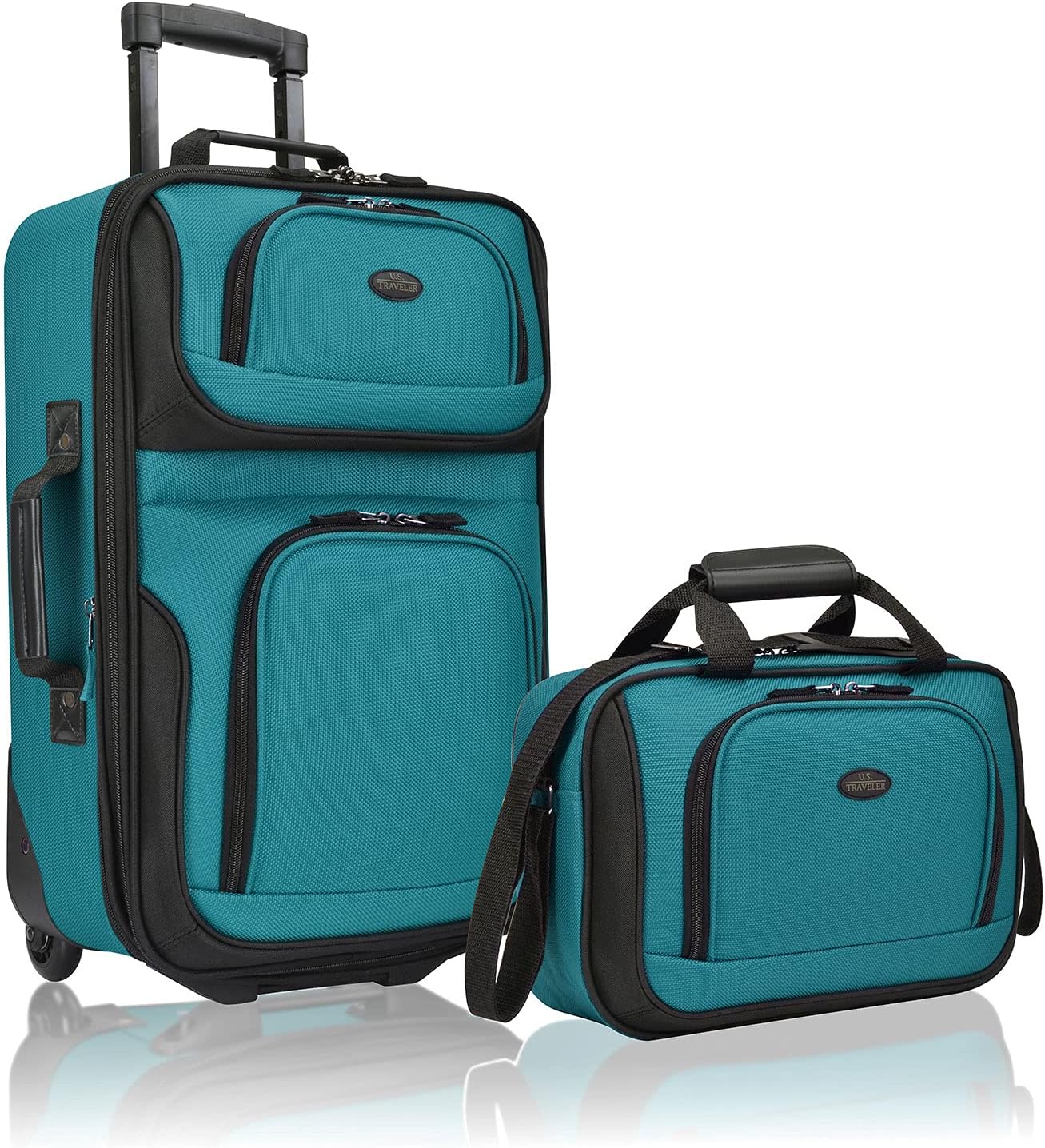 U.S. Traveler Rio Expandable Carry-on Luggage Set in Teal