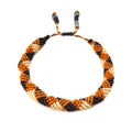 Mens Rope Bracelet Burnt Orange Brown Off White - Hand Knotted Macrame