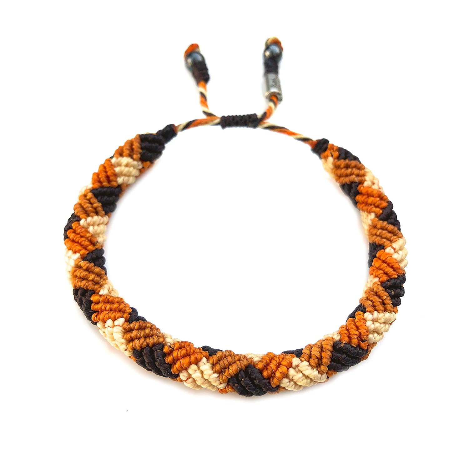 Mens Rope Bracelet - Hand Knotted Macrame in Burnt Orange