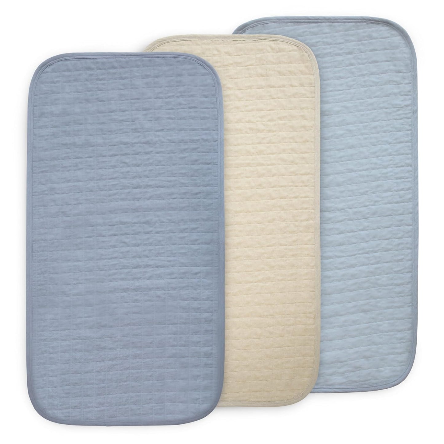mushie Organic Waterproof Changing Pad Liners | Set of 3 - Blue Combo