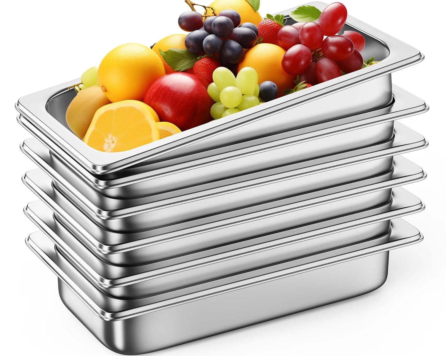 6 Pack Hotel Pans for Catering and Commercial Food Storage