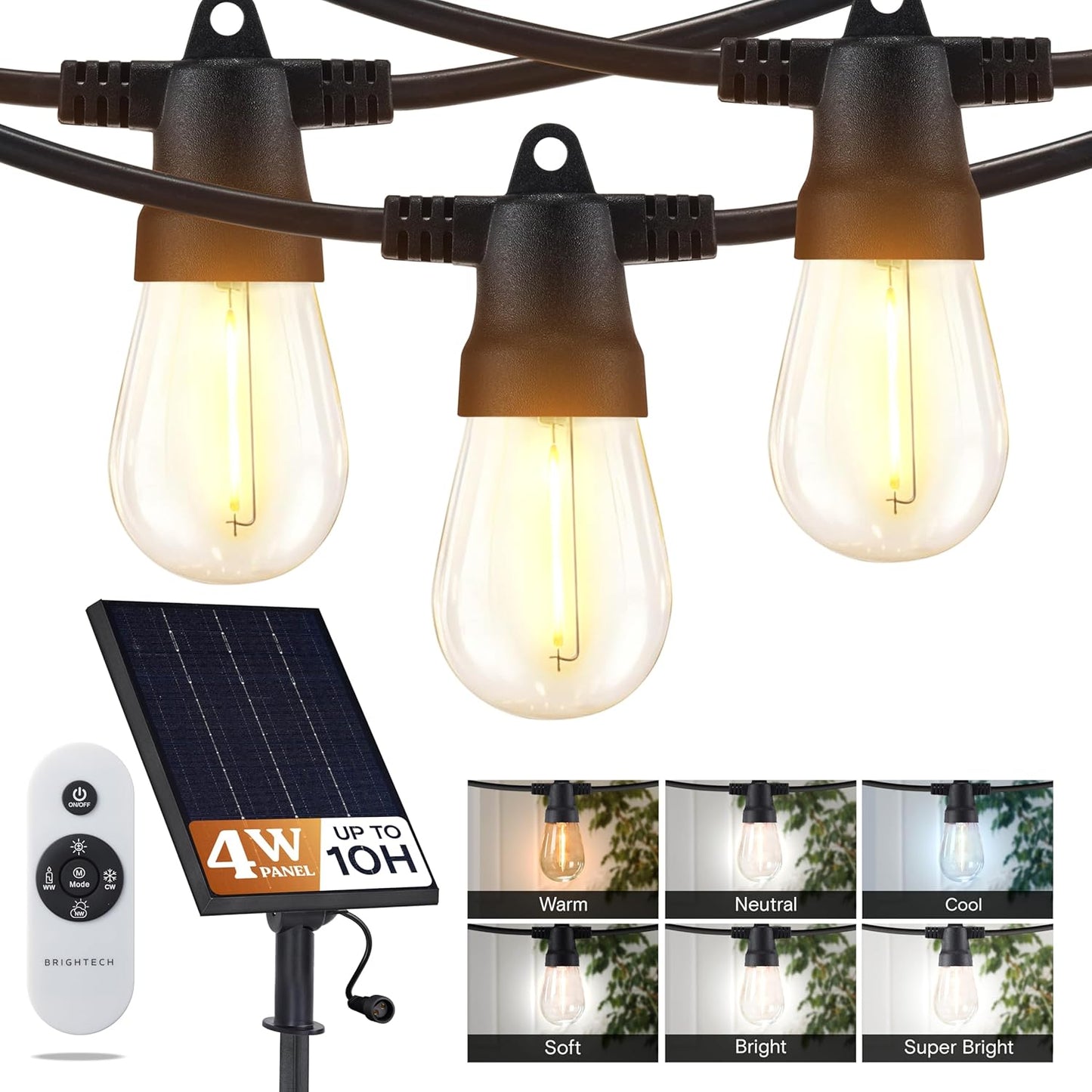 Brightech Ambience Pro Solar String Lights - Bright Outdoor Lighting