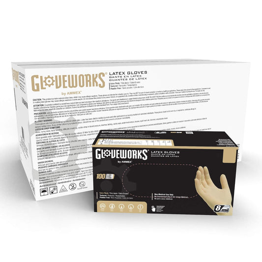 1000 Small 8 Mil Latex Gloves, Textured, Powder Free