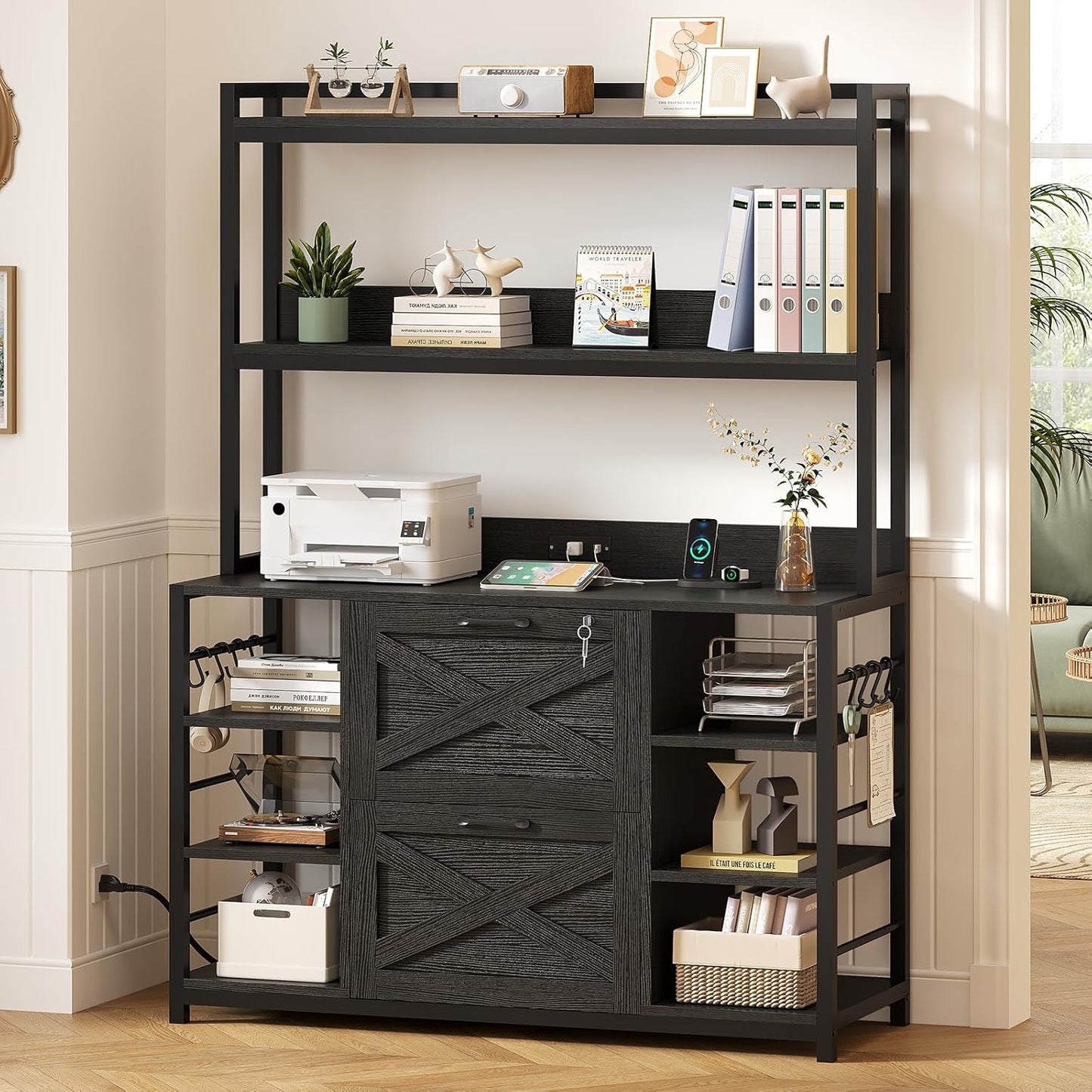 SEDETA File Cabinet with Charging Station for Home Office Use