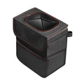 Car Trash Can with Lid and Pockets - Compact 2 Gal Car Bin