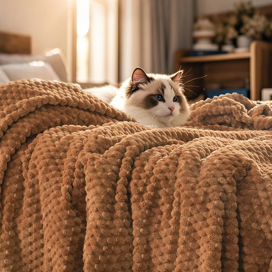 PHF Ultra Soft Flannel Fleece Blanket for Cozy Bedroom Decor