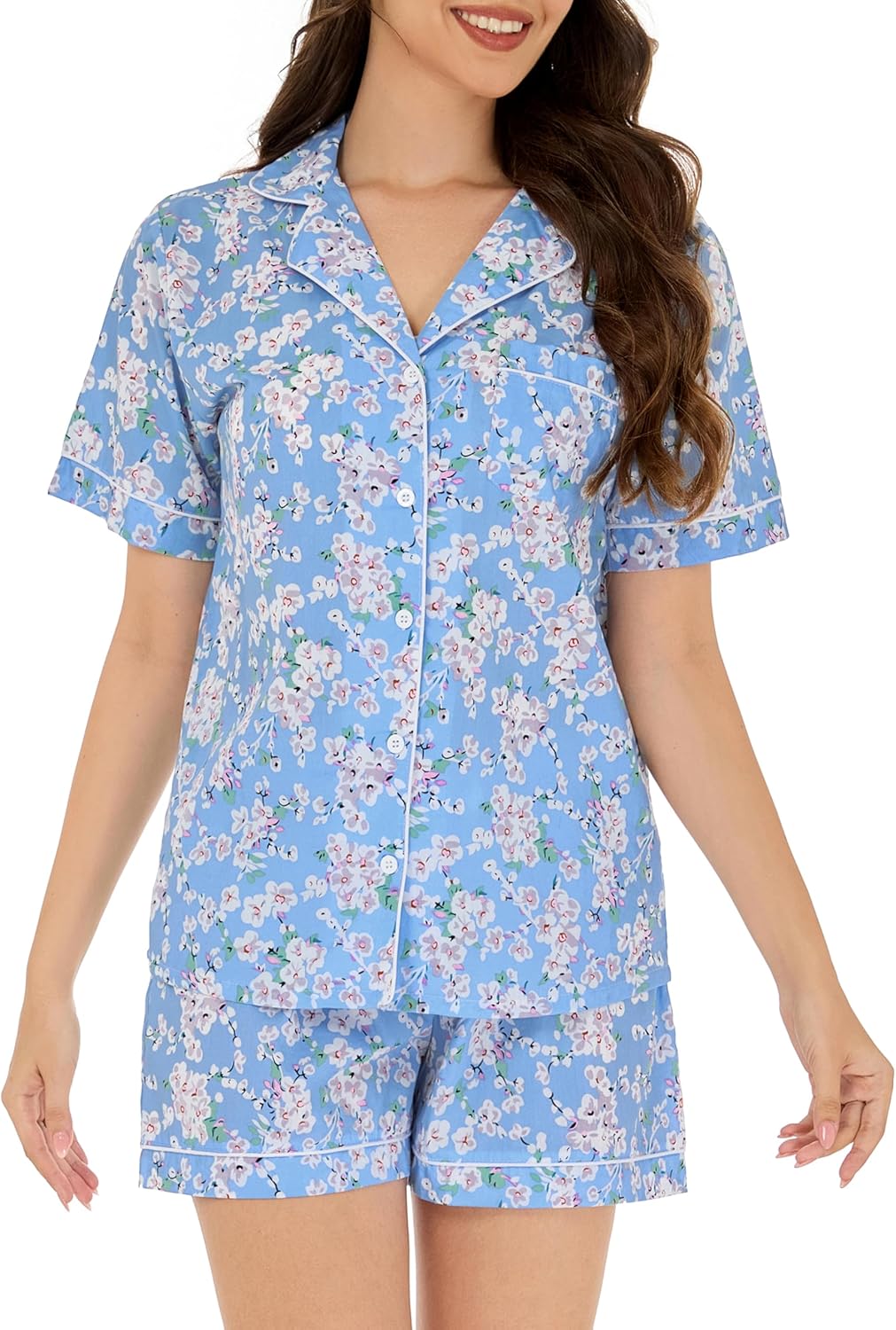 LUBOT 100% Cotton Pajamas for Women - Stylish Summer Sleepwear