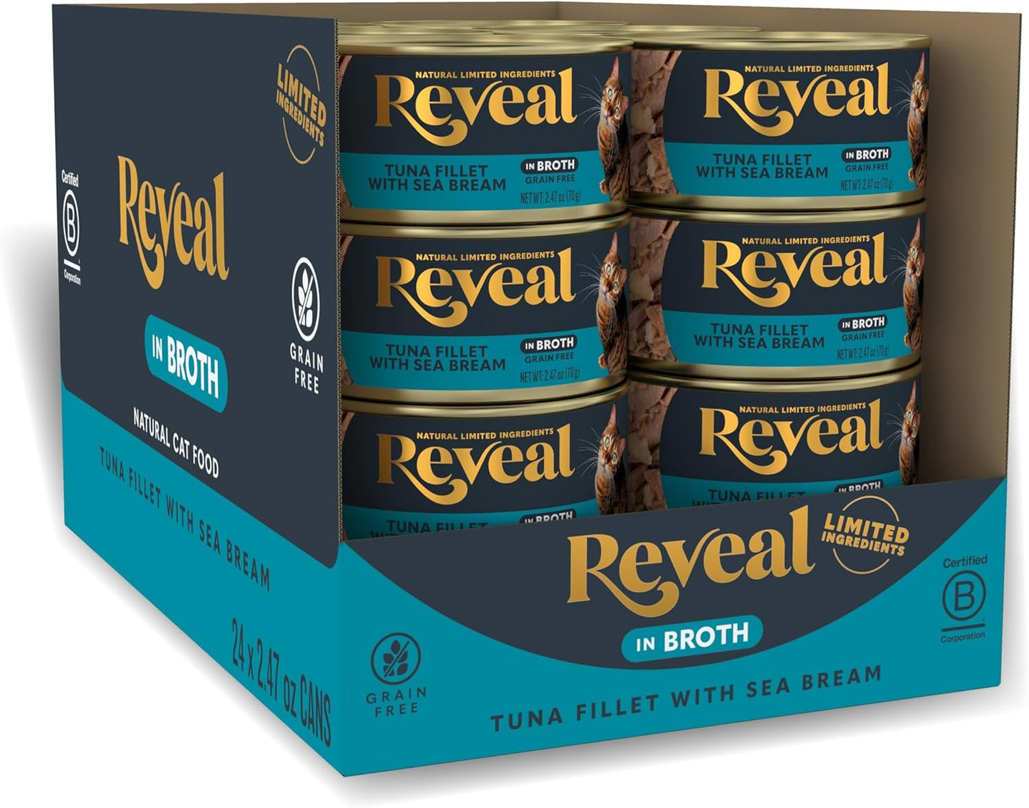 Reveal Natural Wet Cat Food with Tuna and Sea Bream, 24 Count