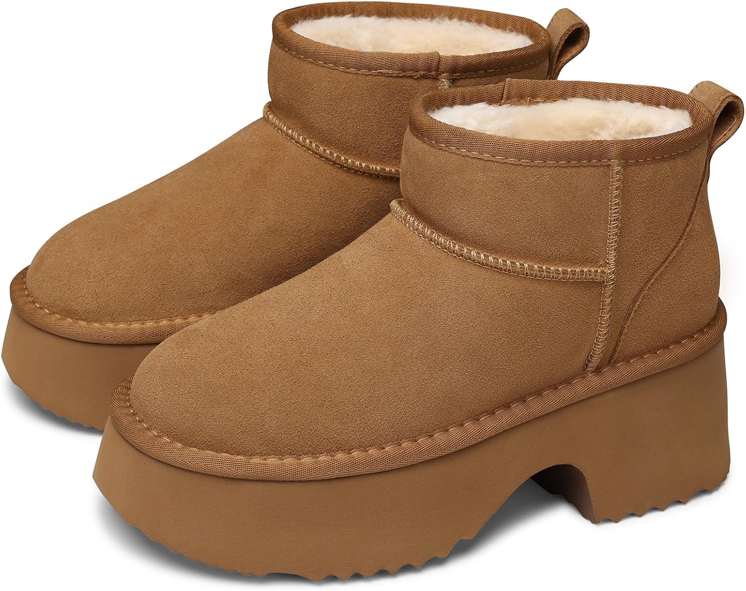 TEMOFON Womens Snow Mini Boots: Stylish Warm Fur Lined Booties