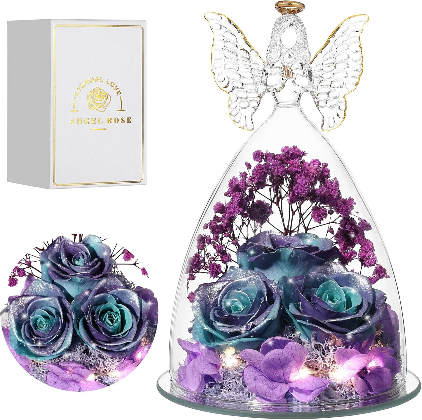 Christmas Rose Gifts for Women with Preserved Real Flowers