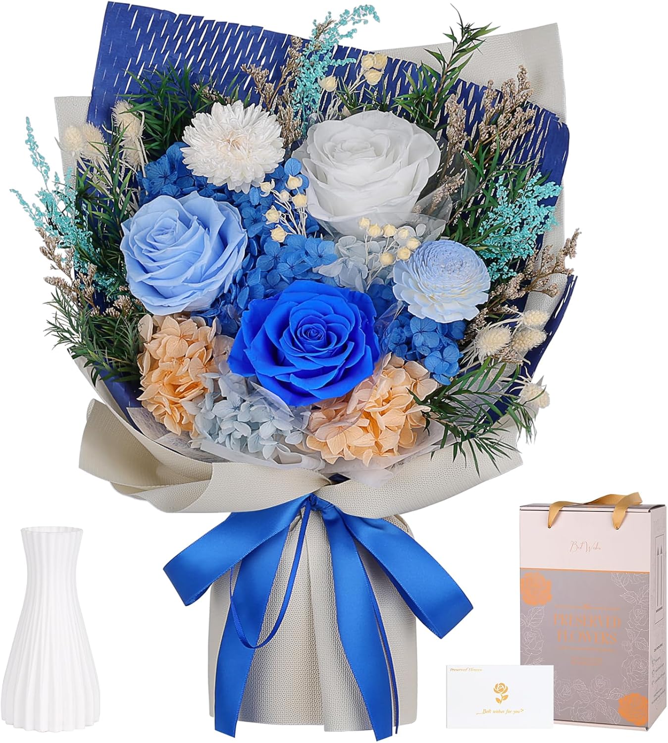 Preserved Flowers Bouquet - Real Eternal Roses for Gifts