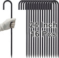 VVOKGO Rebar Stakes 24 in J Hook Heavy Duty Ground Anchors