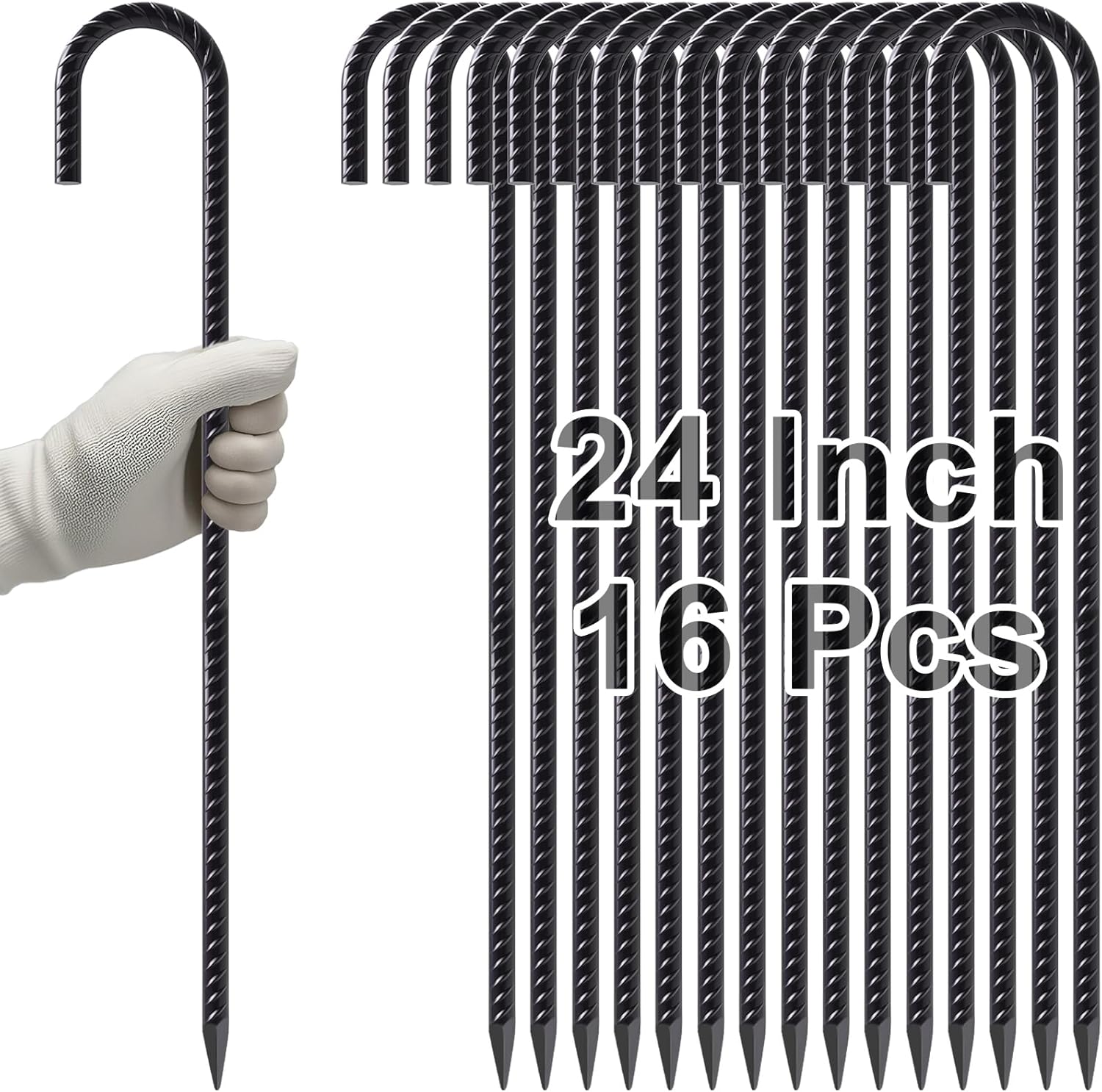 VVOKGO 24 Inch J Hook Heavy Duty Ground Anchors for Tents