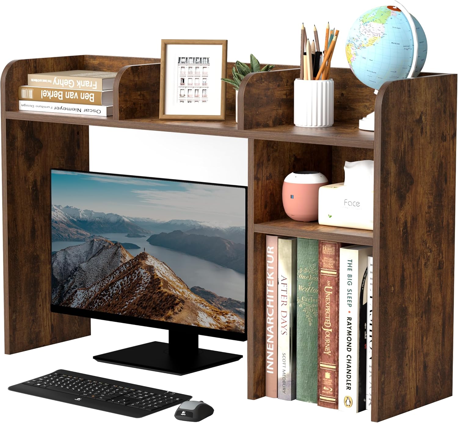 LANDVOI Desktop Bookshelf with 5 Shelves for Home Office