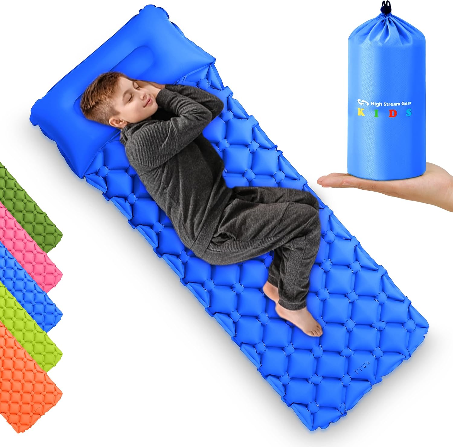 Kids Sleeping Pad for Camping and Sleepovers with Pillow