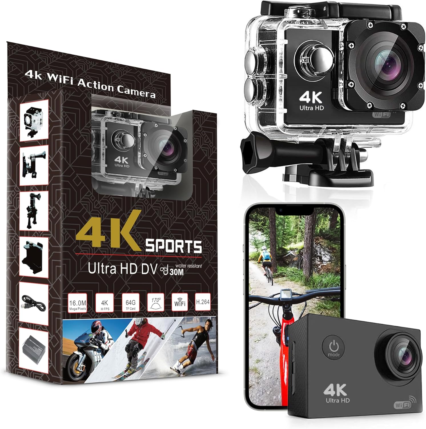Pro Xtreme 4K Camera - Waterproof, Wi-Fi, Stabilized - FREEZE2TRIM