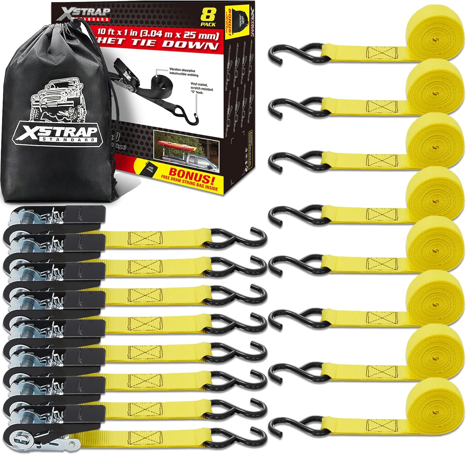 XSTRAP STANDARD Ratchet Tie Down Straps for Secure Cargo Transport