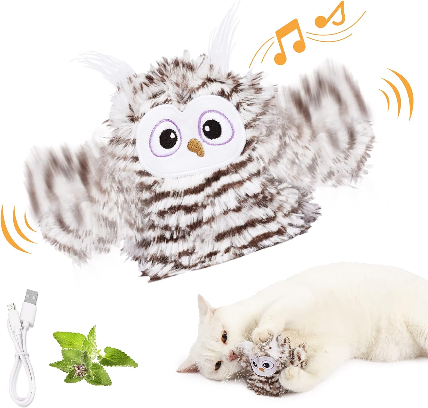 Rechargeable Chirping Owl Cat Toy - Endless Fun!