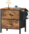 BOLUO Night Stand with Drawers for Bedroom - Compact 2-Drawer