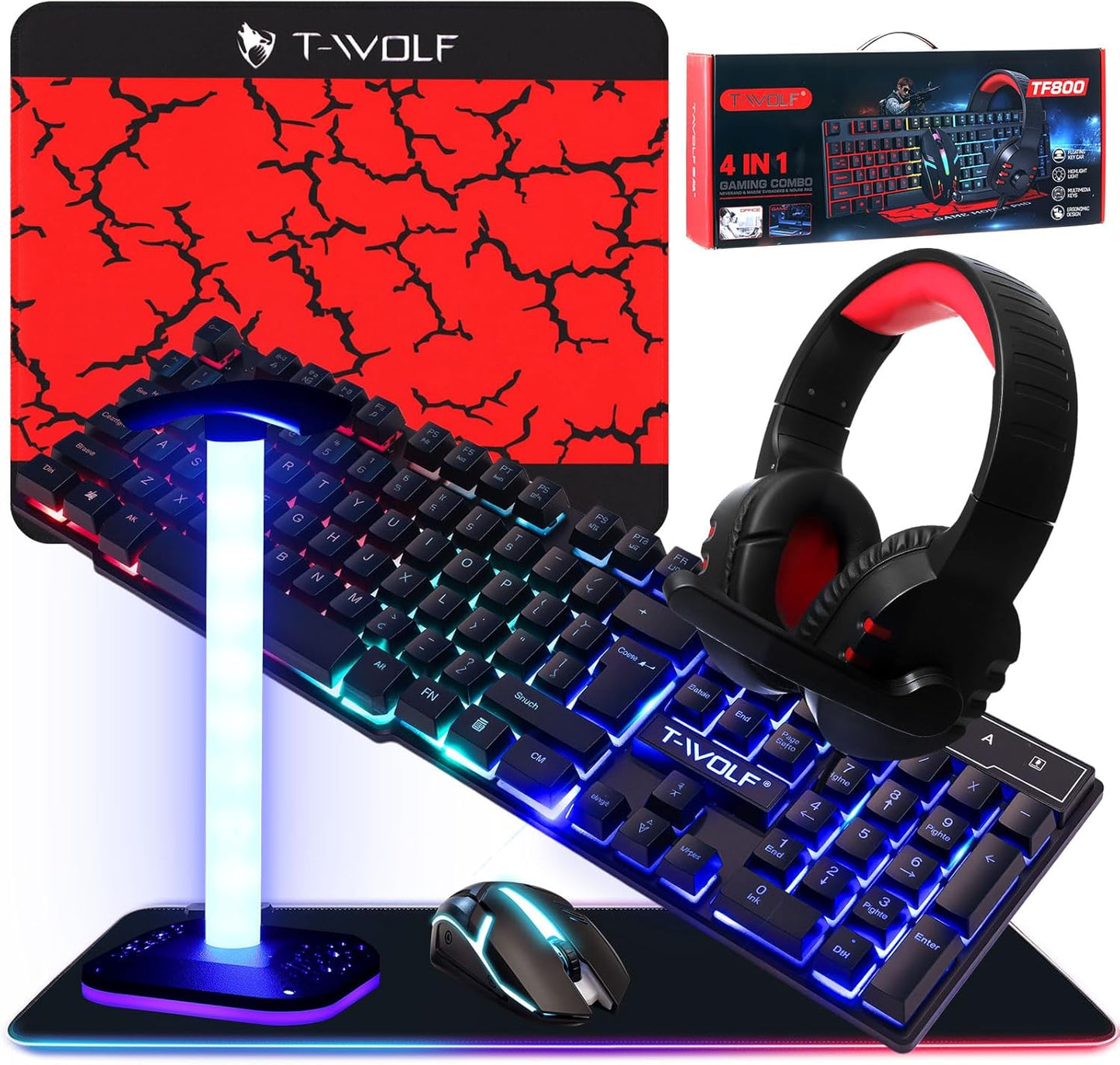 Vinsot 6 in 1 Gaming Accessories Bundle for PC Beginner Gamers