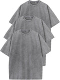 3 Pack Men Oversized Acid Washed T Shirts - Loose Streetwear