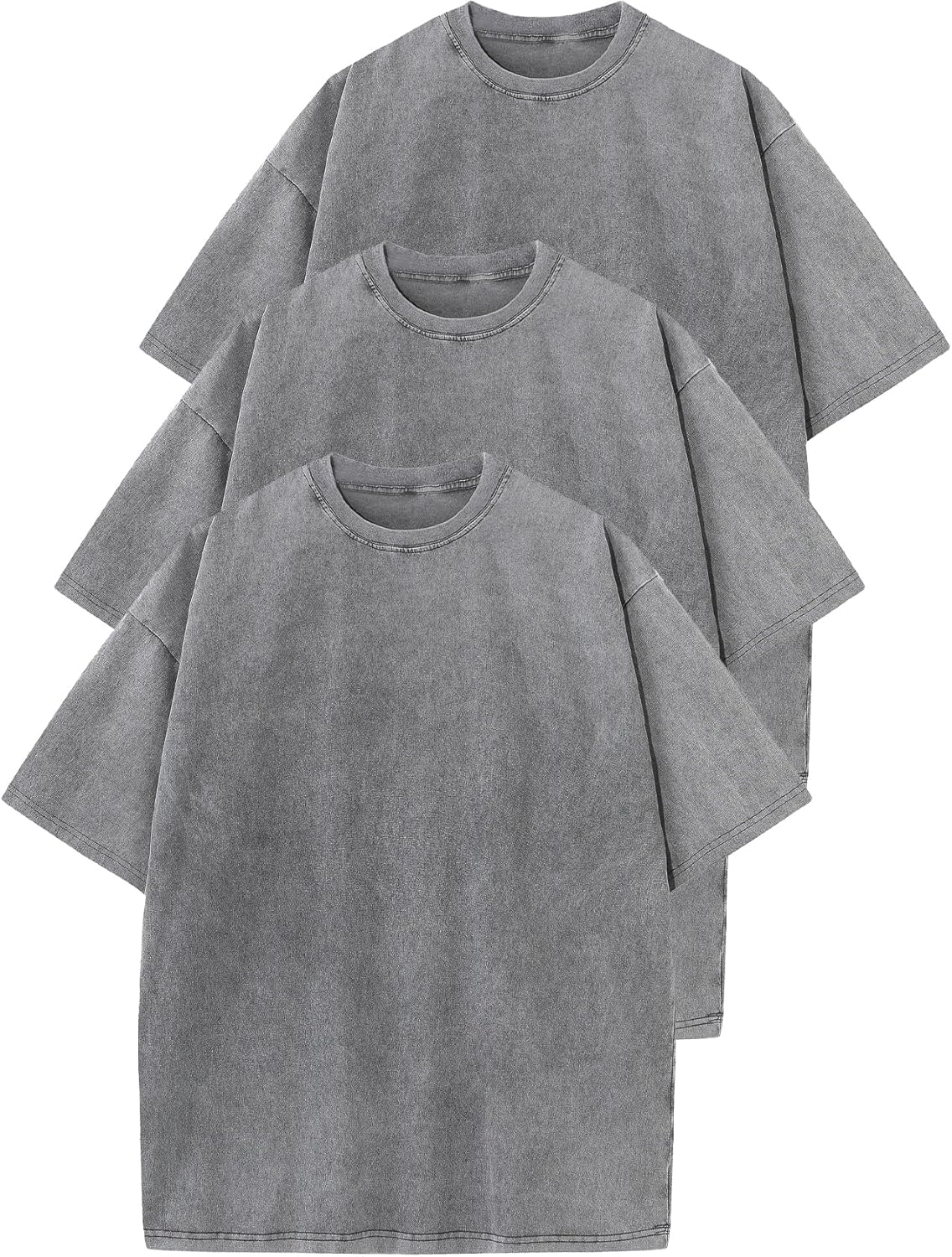 Flygo 3 Pack Men Oversized T Shirts for Casual Streetwear Style