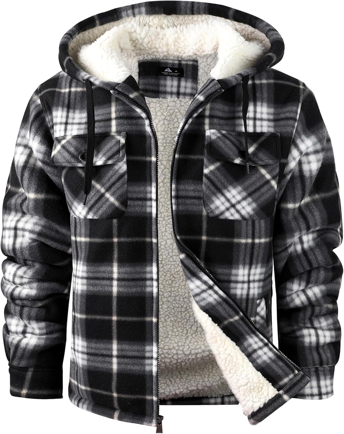 ZITY Men's Flannel Hooded Jacket for Warmth and Style