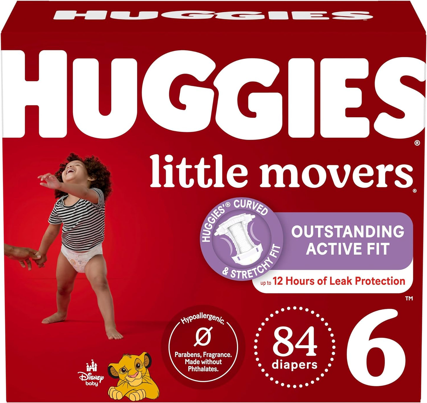 Huggies Little Movers Size 6 Diapers, 84 Count - Ultimate Protection for Active Babies!