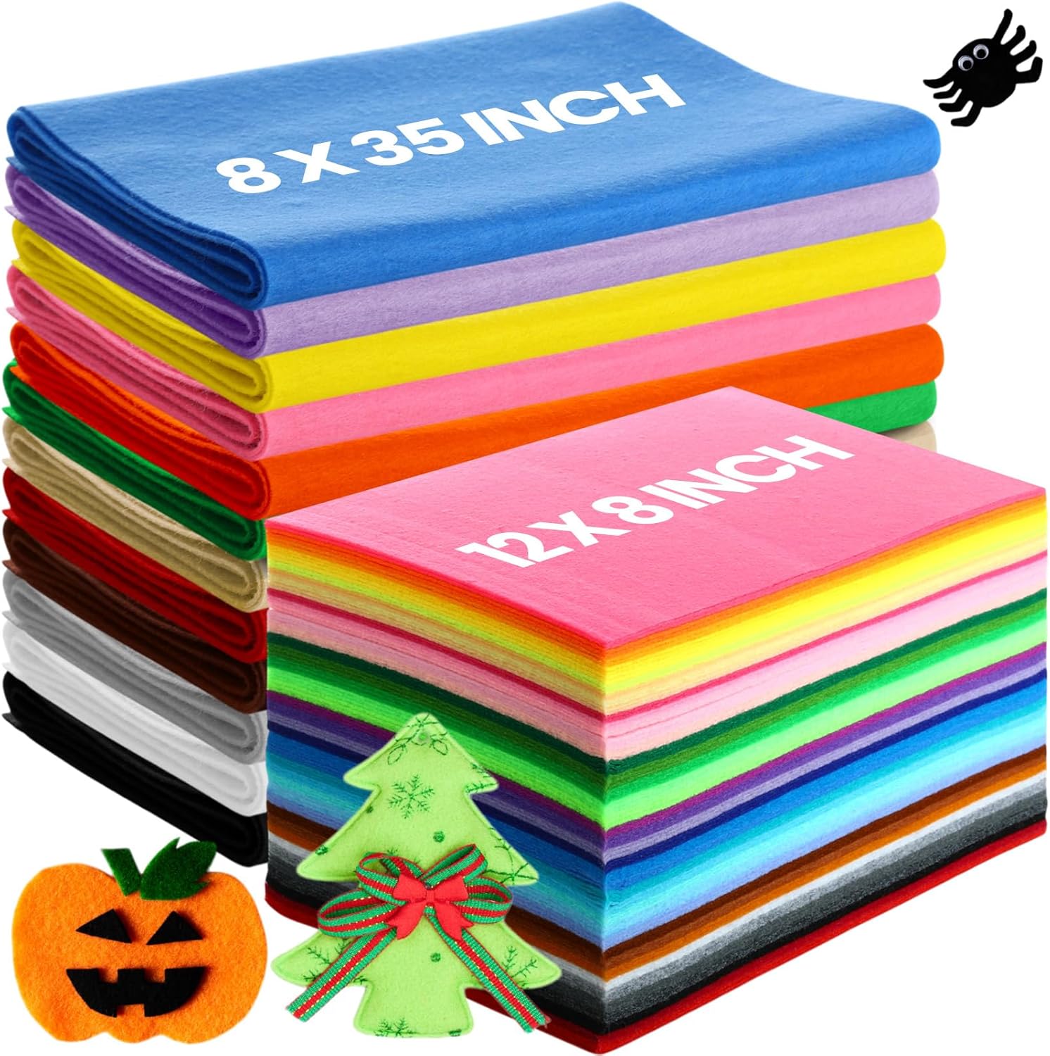 Reginary Felt Sheets for Crafting - 120 Pcs in Assorted Colors