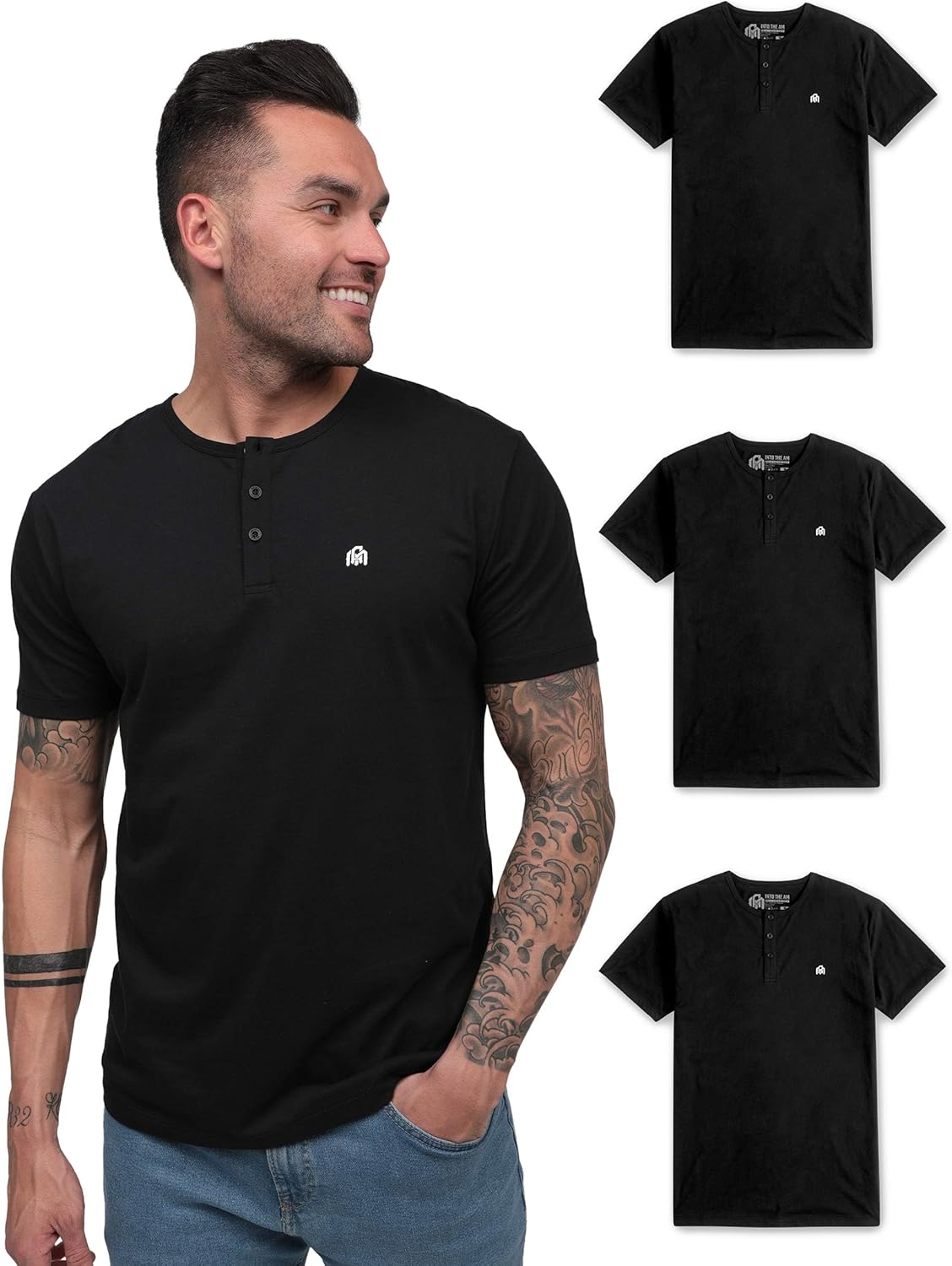 Premium Henley Shirts for Men - Casual Short Sleeve T-Shirt