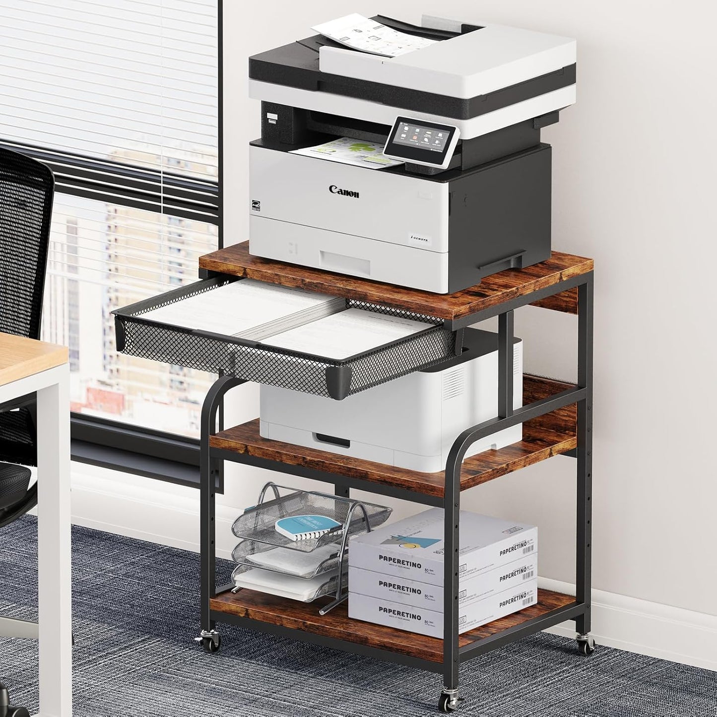 EasyCom Extra Large Printer Stand - Roll in Style!