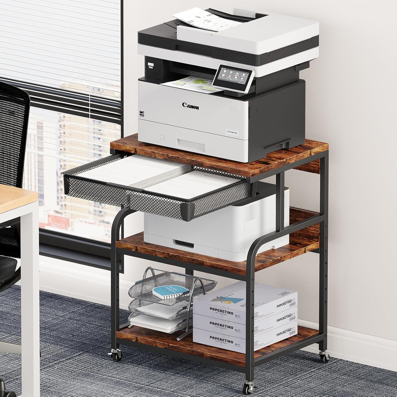 EasyCom Extra Large Printer Stand - Roll in Style!