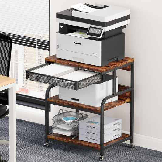 EasyCom Extra Large Printer Stand - Roll in Style!