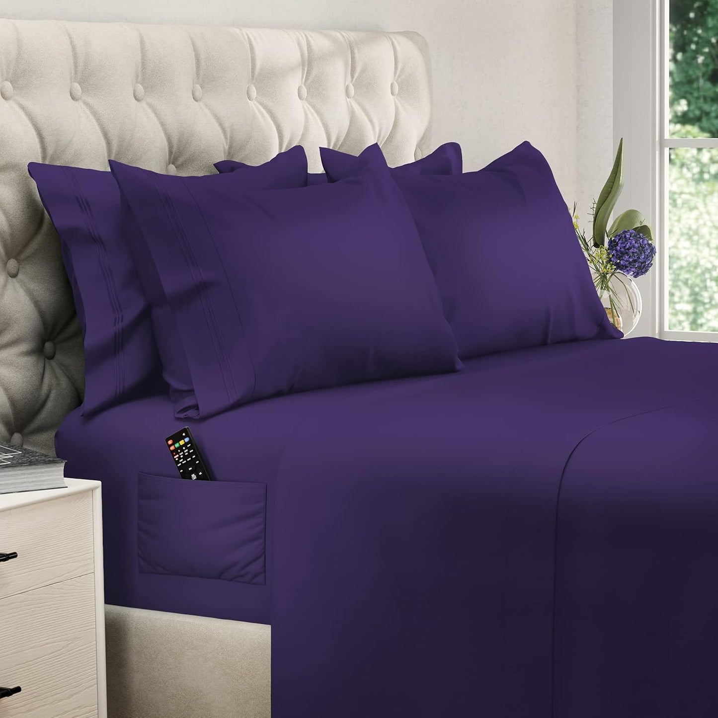DreamCare Queen Sheet Set 6 pcs Cooling Bed Sheets Luxury