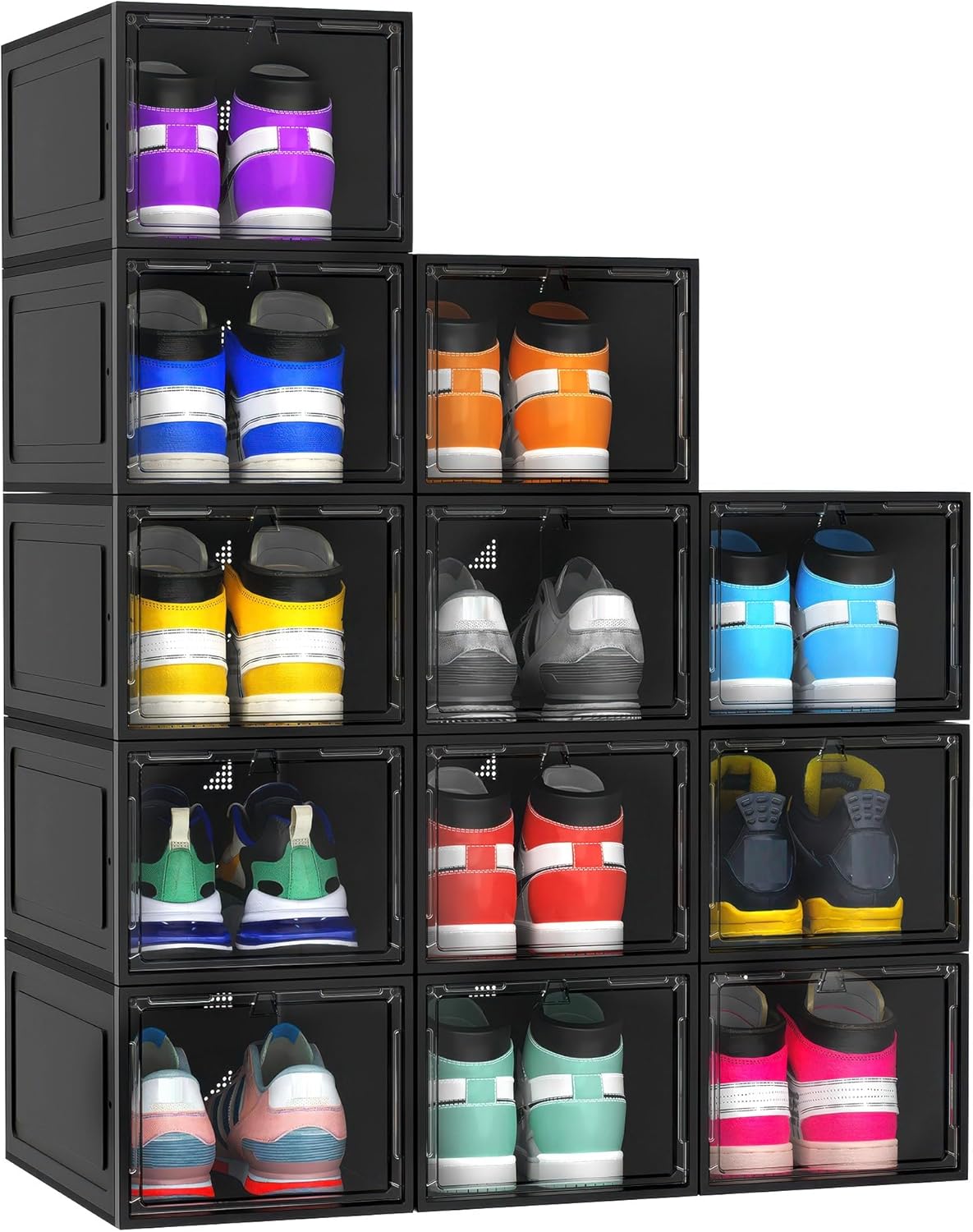 12 Pack Thickened Rigid Shoe Storage Organizer for Closet