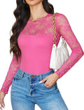 Avidlove Lace Long Sleeve Bodysuit for Women - Slimming Crew Neck made
