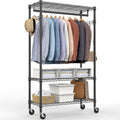 Heavy Duty Rolling Garment Rack 3-Tier Adjustable Clothes Organizer