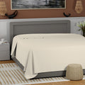 King Fresh Ivory 100% Cotton Percale King Flat Sheet - Cool & Crisp