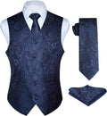 Paisley Floral Jacquard Men's Vest Tie Set - Formal Waistcoat