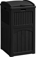 Greesum 33 Gallon Outdoor Trash Can with Lid - Durable Patio Storage