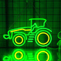 Tractor Neon Sign, Dimmable LED Vehicle Wall Light - USB Powered