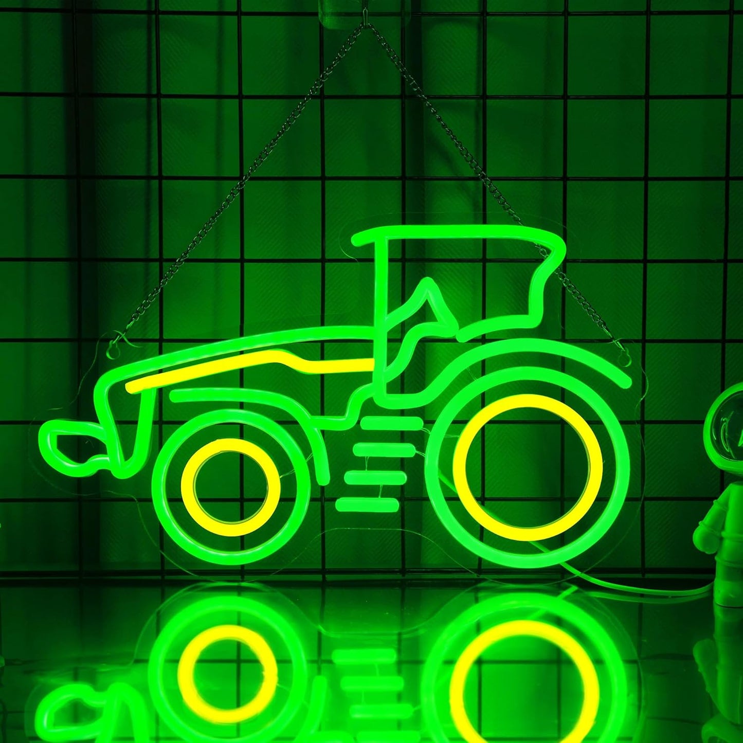 Tractor Neon Sign for Boys - Dimmable LED Vehicle Wall Light