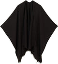 Women's Shawl Wrap Poncho Ruana Cape Cardigan Sweater - Travel Ready